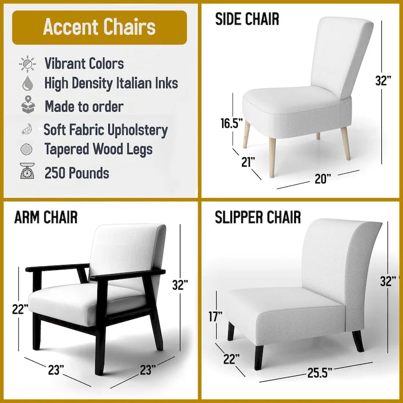 Designart  Mustard Yellow And Vivid Gray II  Upholstered Abstract Accent Chair and Modern & Contemporary Arm Chair