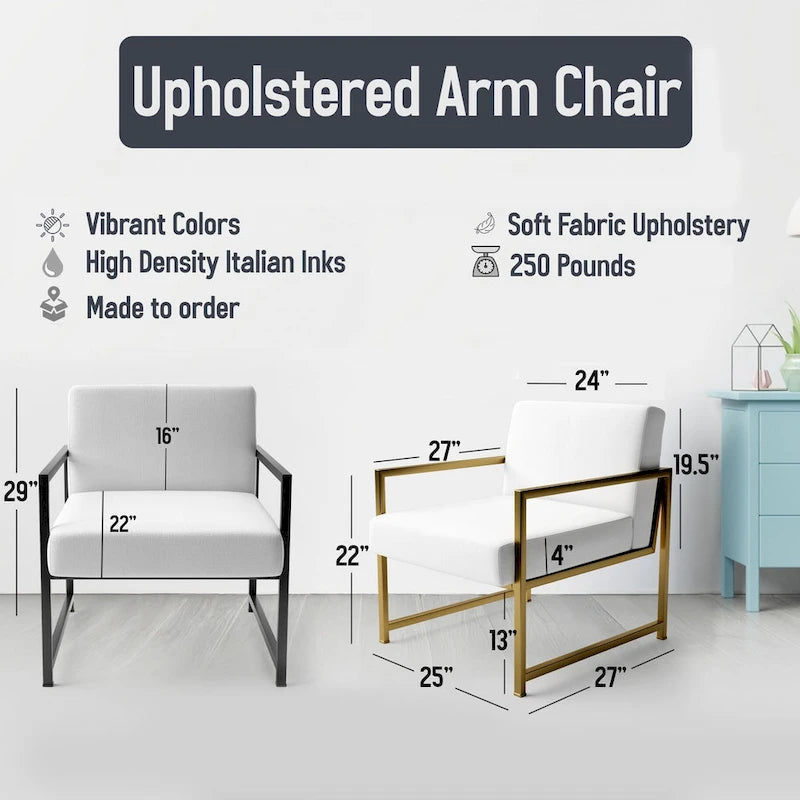 Designart  Mustard Yellow And Vivid Gray II  Upholstered Abstract Accent Chair and Modern & Contemporary Arm Chair