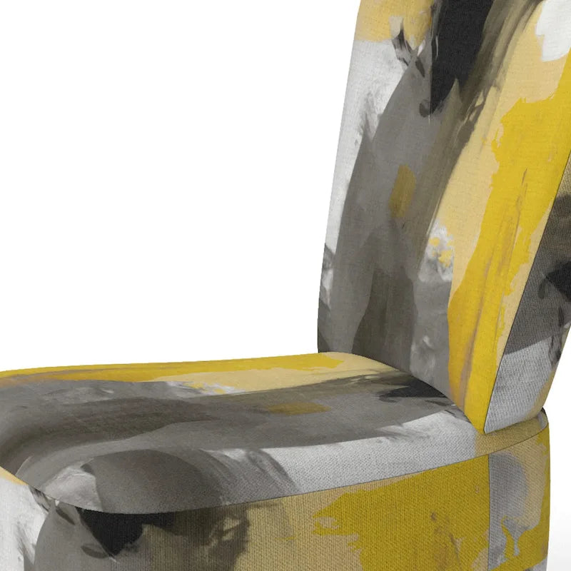 Designart  Mustard Yellow And Vivid Gray II  Upholstered Abstract Accent Chair and Modern & Contemporary Arm Chair