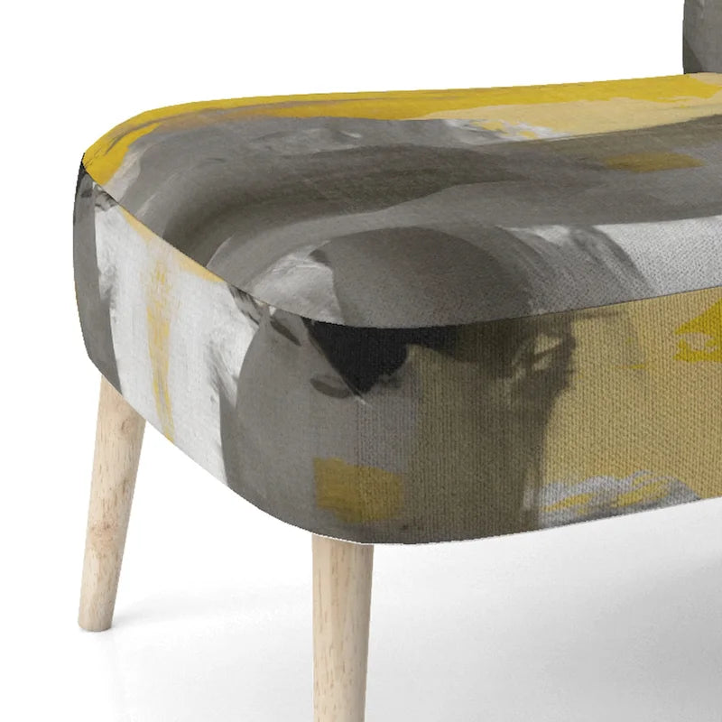 Designart  Mustard Yellow And Vivid Gray II  Upholstered Abstract Accent Chair and Modern & Contemporary Arm Chair