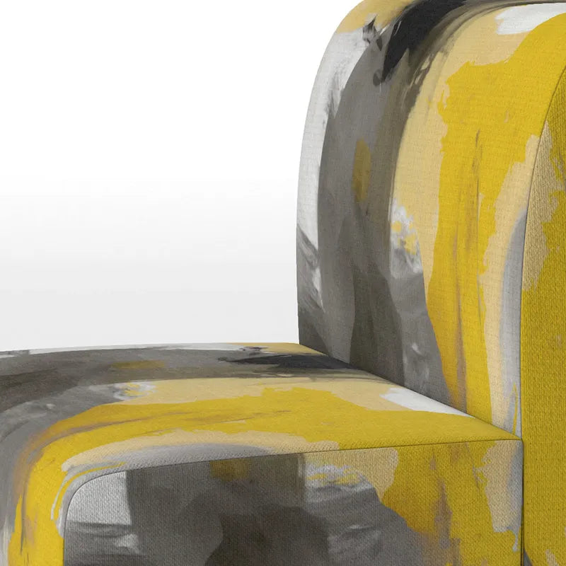 Designart  Mustard Yellow And Vivid Gray II  Upholstered Abstract Accent Chair and Modern & Contemporary Arm Chair