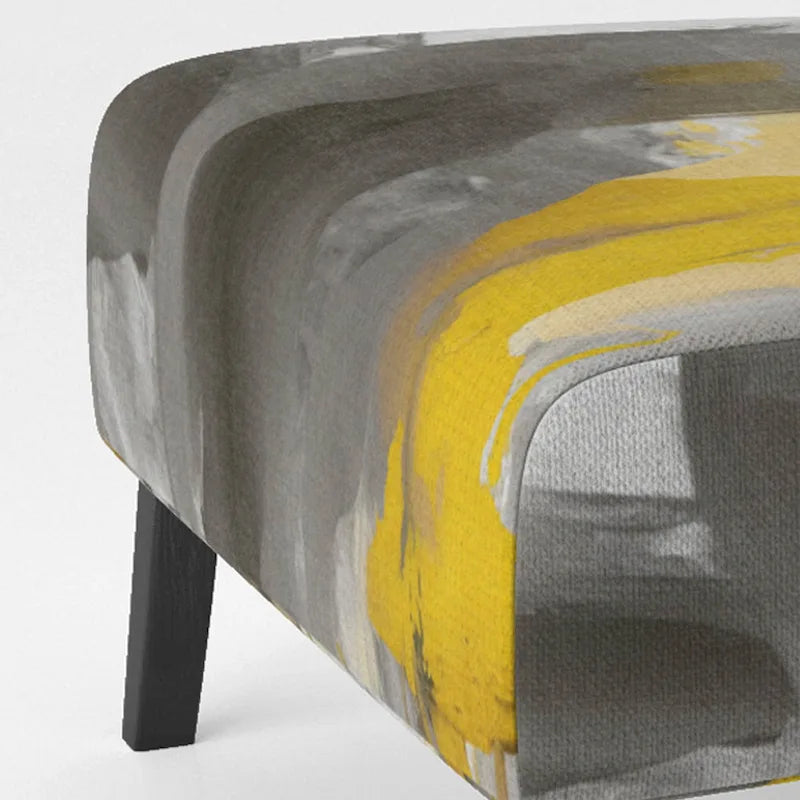 Designart  Mustard Yellow And Vivid Gray II  Upholstered Abstract Accent Chair and Modern & Contemporary Arm Chair
