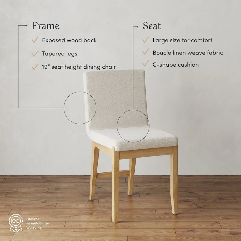 Gracie Modern Dining Chair, Upholstered Accent Dining Chair