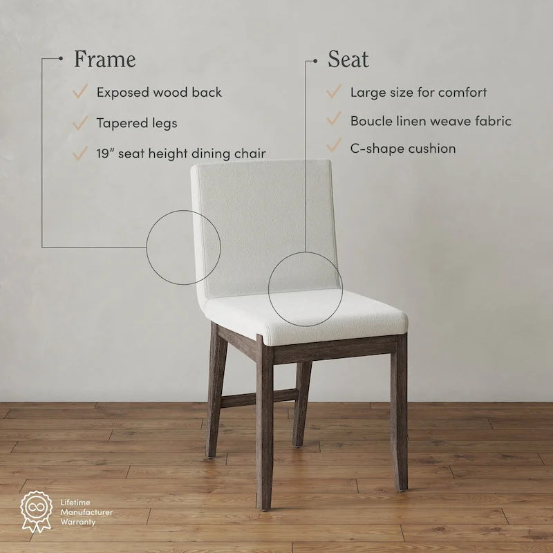 Gracie Modern Dining Chair, Upholstered Accent Dining Chair