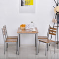 HOMCOM Modern 5-Piece Wooden Dining Kitchen table set 1 Table 4 Chairs Metal legs