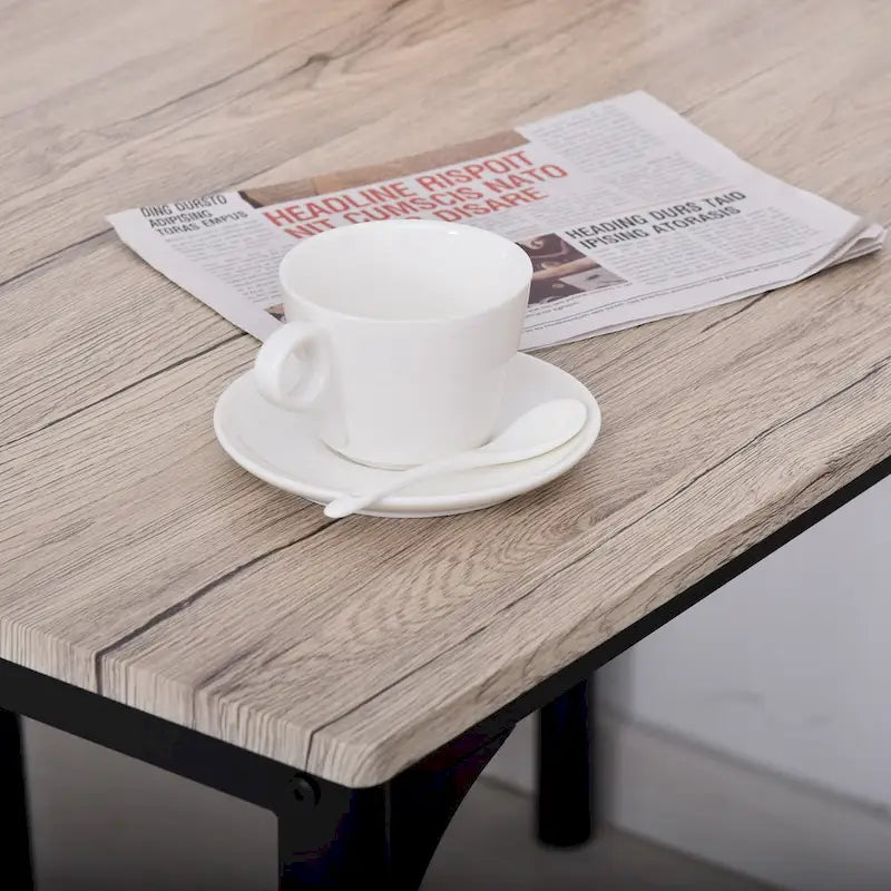 HOMCOM Modern 5-Piece Wooden Dining Kitchen table set 1 Table 4 Chairs Metal legs