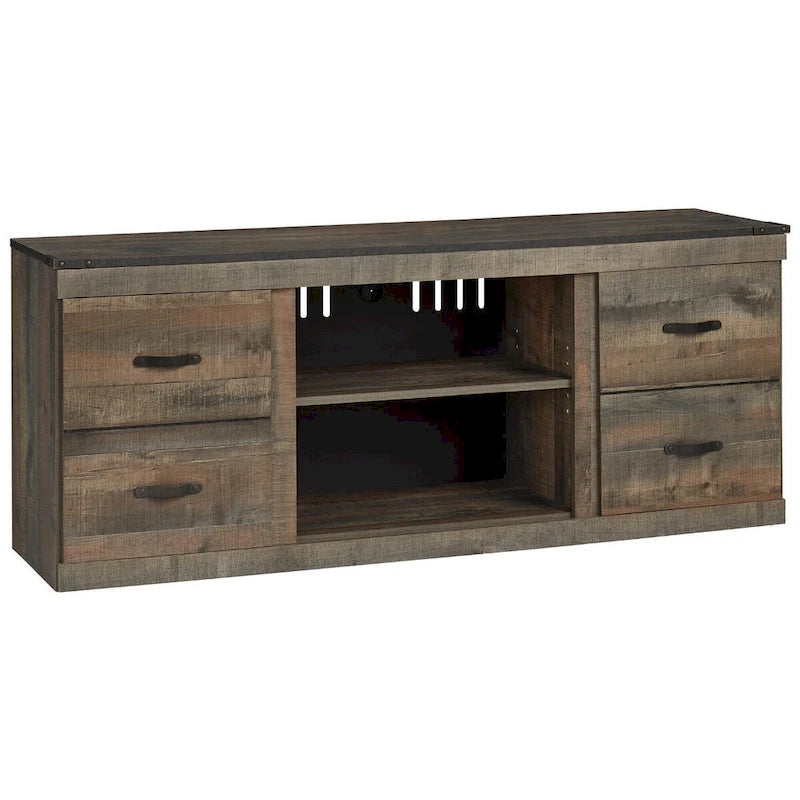 Trinell Casual Large TV Stand, Brown