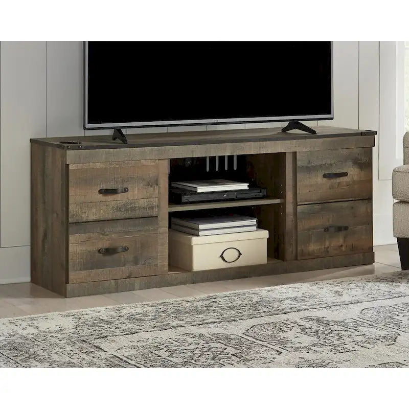 Trinell Casual Large TV Stand, Brown