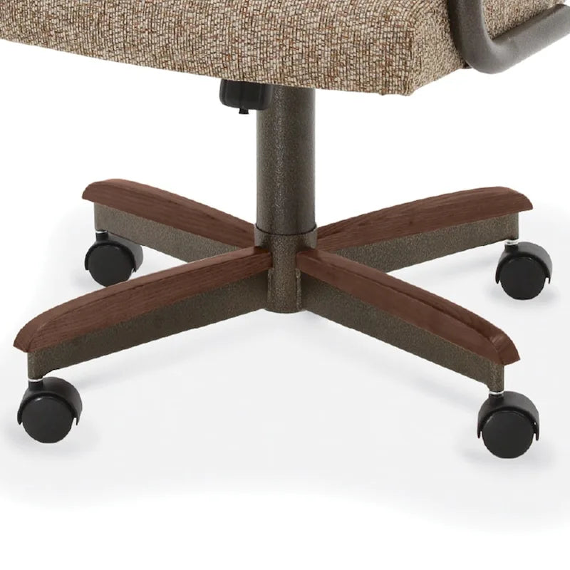 Chromcraft Douglas Caster Dining Chairs in Chestnut, Gray Finish (Set of 2)