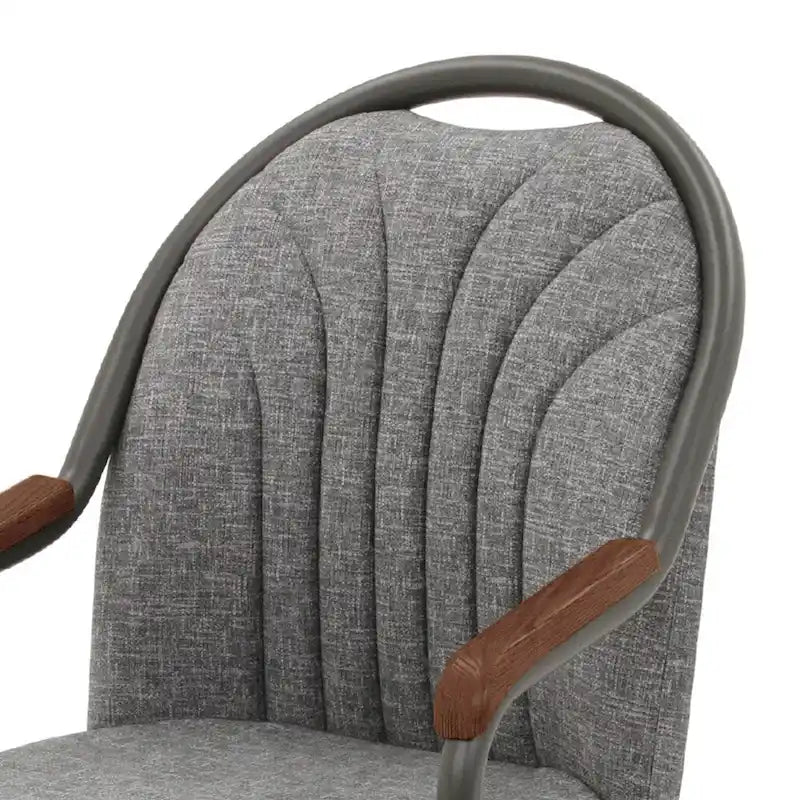 Chromcraft Douglas Caster Dining Chairs in Chestnut, Gray Finish (Set of 2)