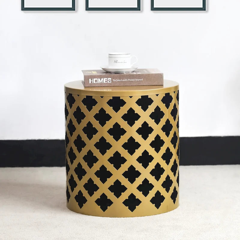 Adeco Set of 2 Round Nesting Side End Tables Set - Set of 2