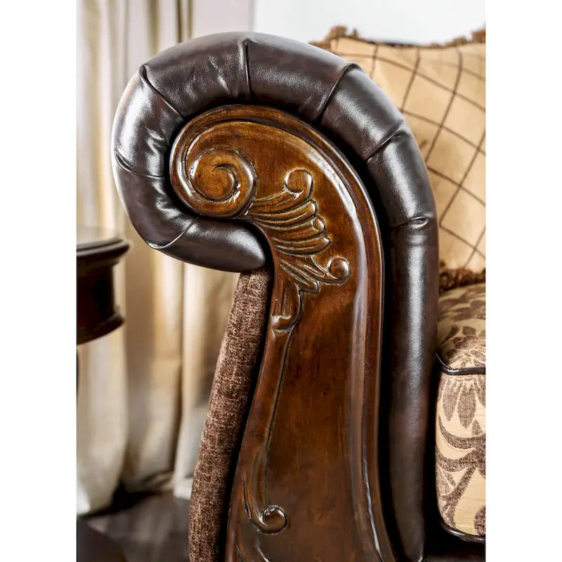 Rend Traditional Faux Leather Tufted Loveseat by Furniture of America