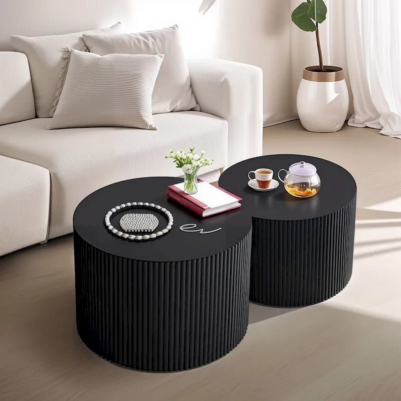 Wave Stripe Nesting Coffee Table Set for Living Room,Bedroom