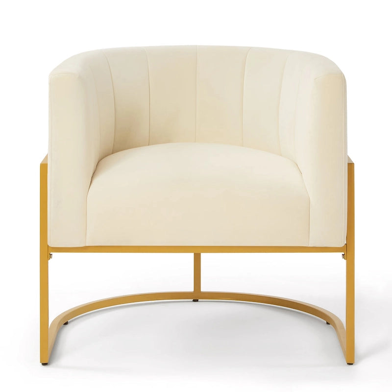 Accent Chair with Golden Metal Stand