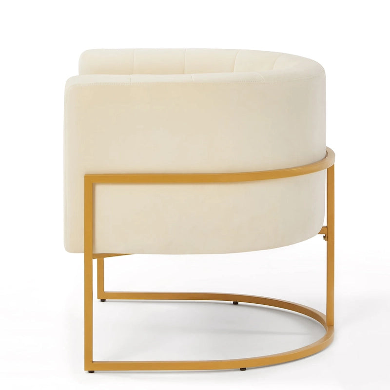 Accent Chair with Golden Metal Stand
