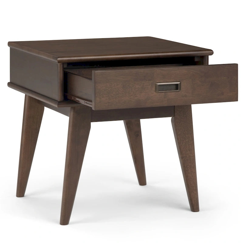 WYNDENHALL Tierney SOLID HARDWOOD 22 inch Wide Rectangle Mid Century Modern End Table - 22 W x 20 D x 22 H