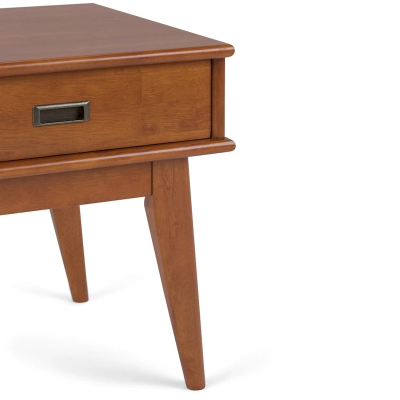 WYNDENHALL Tierney SOLID HARDWOOD 22 inch Wide Rectangle Mid Century Modern End Table - 22 W x 20 D x 22 H