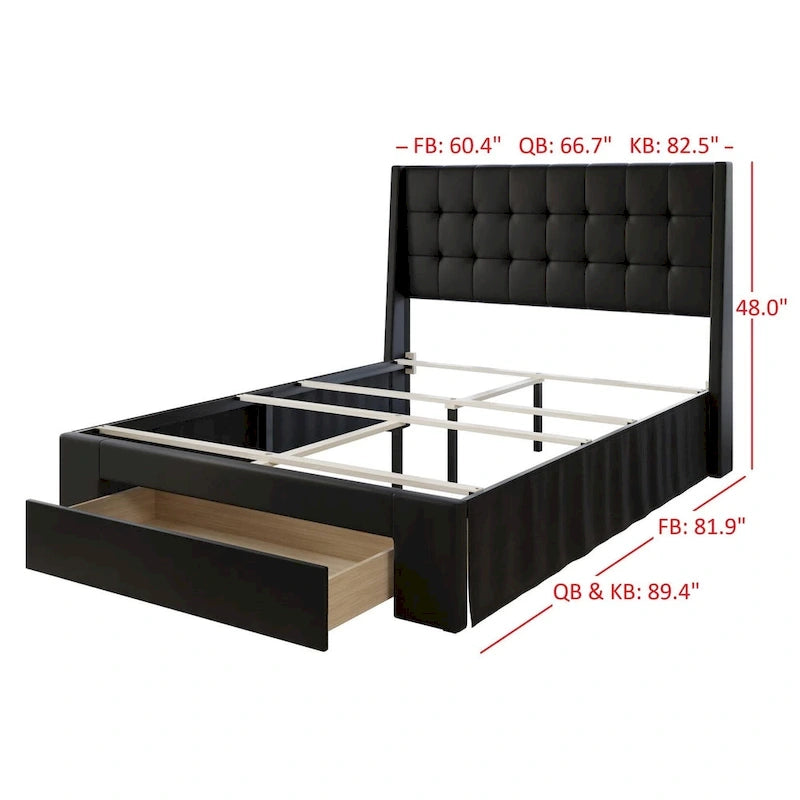 Pamela Tufted Upholstered Storage Panel Bed
