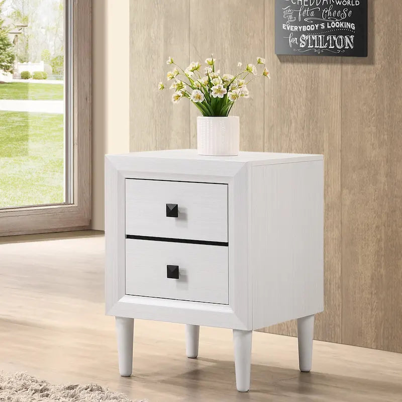 Kaalaslupa Contemporary Wood 2-Drawer Nightstand by Carson Carrington