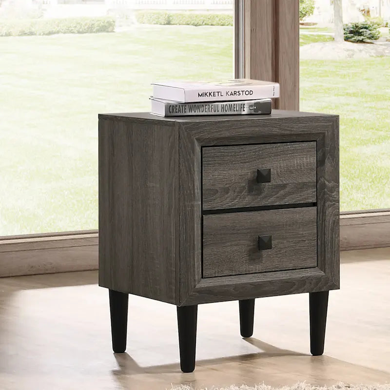 Kaalaslupa Contemporary Wood 2-Drawer Nightstand by Carson Carrington
