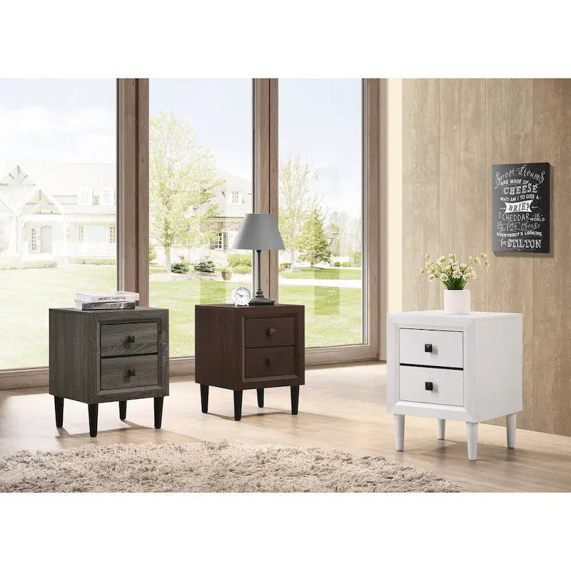 Kaalaslupa Contemporary Wood 2-Drawer Nightstand by Carson Carrington