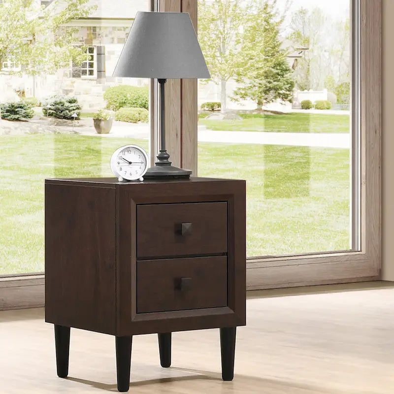 Kaalaslupa Contemporary Wood 2-Drawer Nightstand by Carson Carrington