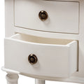 Farmhouse White Finished 2-Drawer Nightstand by Baxton Studio