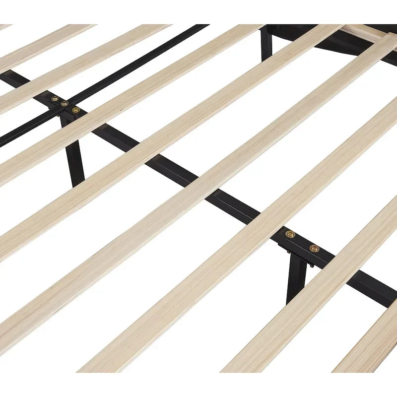 Upholstered Faux Leather Platform Bed with LED Light