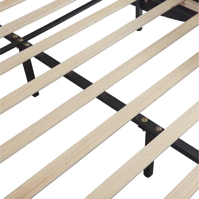 Upholstered Faux Leather Platform Bed with LED Light