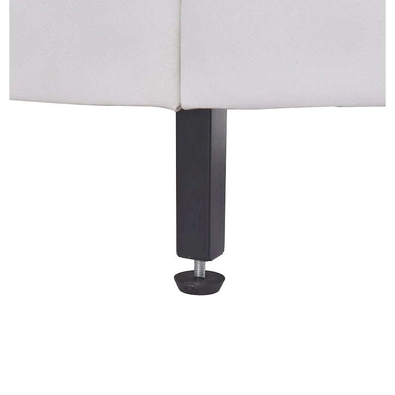 Upholstered Faux Leather Platform Bed with LED Light