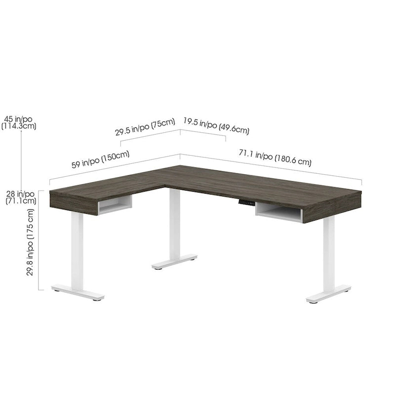 Bestar Pro-Vega Height Adjustable L-Desk