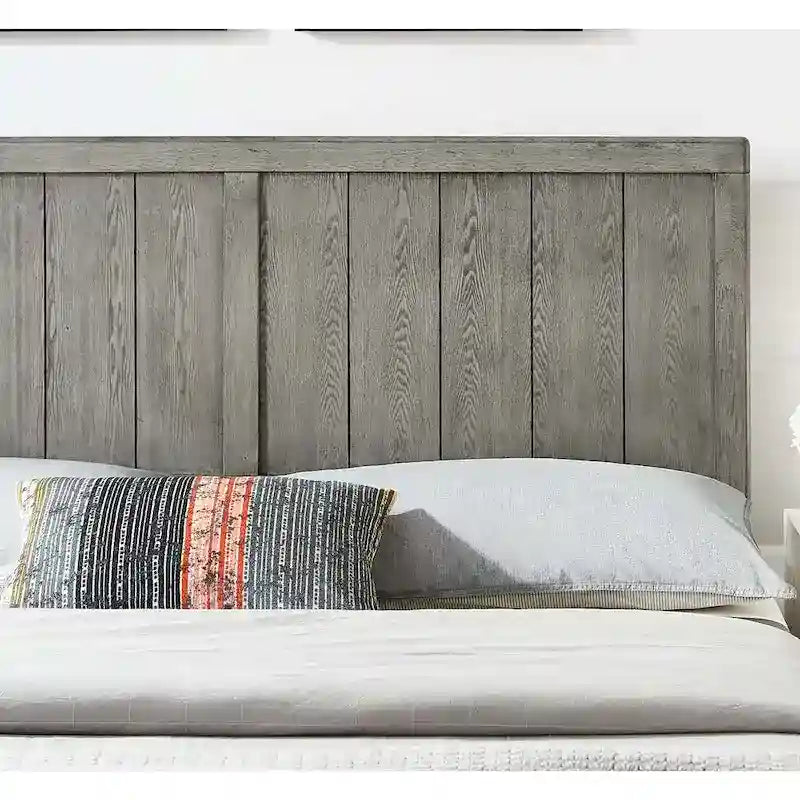 Widman Country Style Queen Size Grey Wooden Headboard