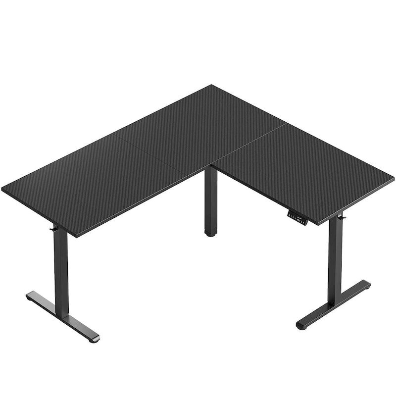 63  L Shaped Standing Desk Corner Desk LED Gaming Desk with Ergonomic Monitor Stand