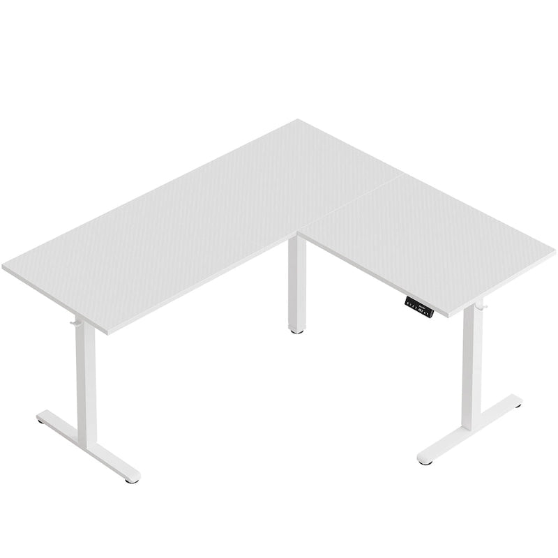63  L Shaped Standing Desk Corner Desk LED Gaming Desk with Ergonomic Monitor Stand