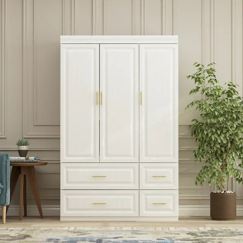 Modern Freestanding Wardrobe Armoire Closet Large Storage Cabinet