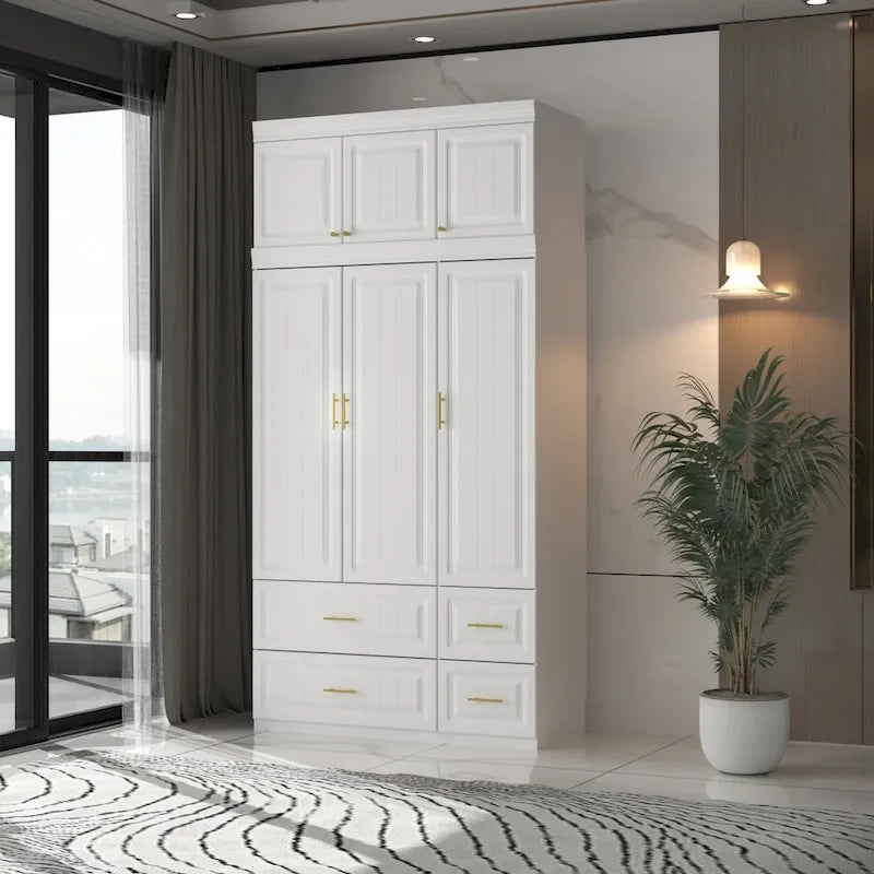 Modern Freestanding Wardrobe Armoire Closet Large Storage Cabinet