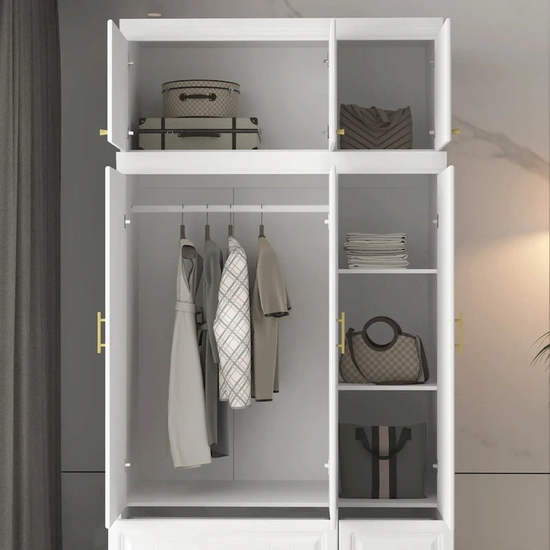 Modern Freestanding Wardrobe Armoire Closet Large Storage Cabinet
