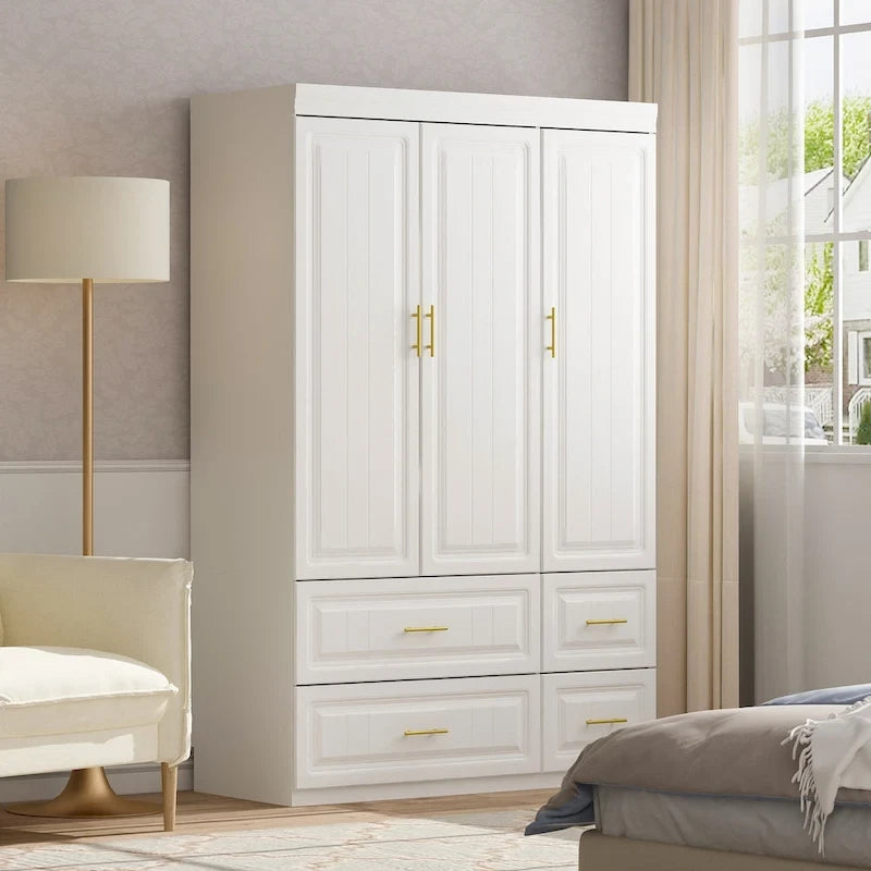 Modern Freestanding Wardrobe Armoire Closet Large Storage Cabinet