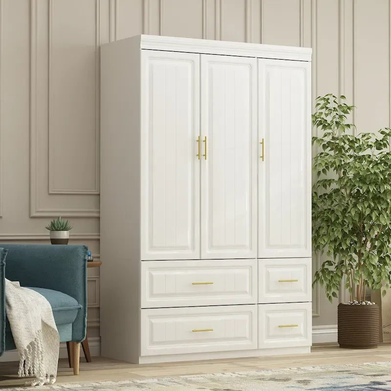 Modern Freestanding Wardrobe Armoire Closet Large Storage Cabinet