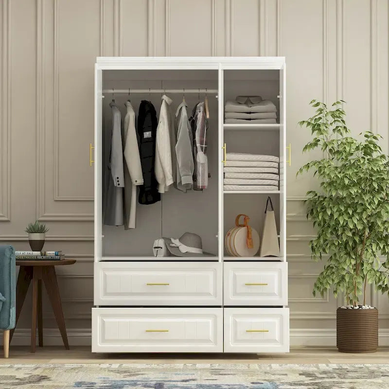 Modern Freestanding Wardrobe Armoire Closet Large Storage Cabinet
