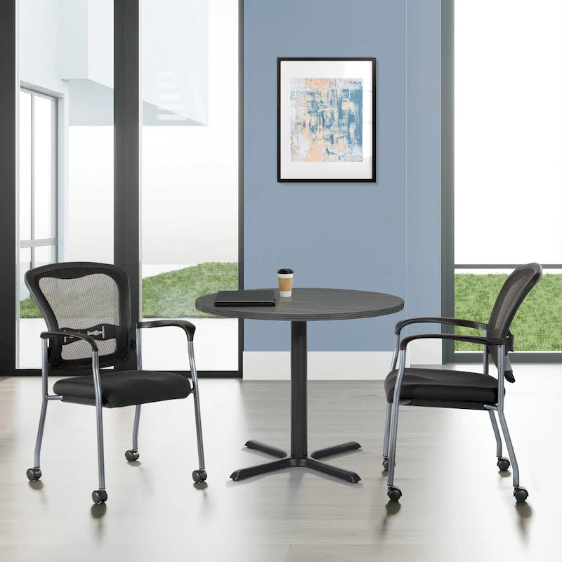 Visitors Chair with Breathable Back with Built-in Lumbar Support
