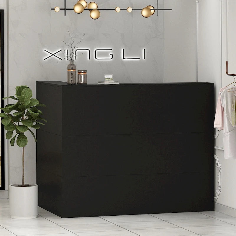 L-Shape Wood Reception Desk Office Computer Desk