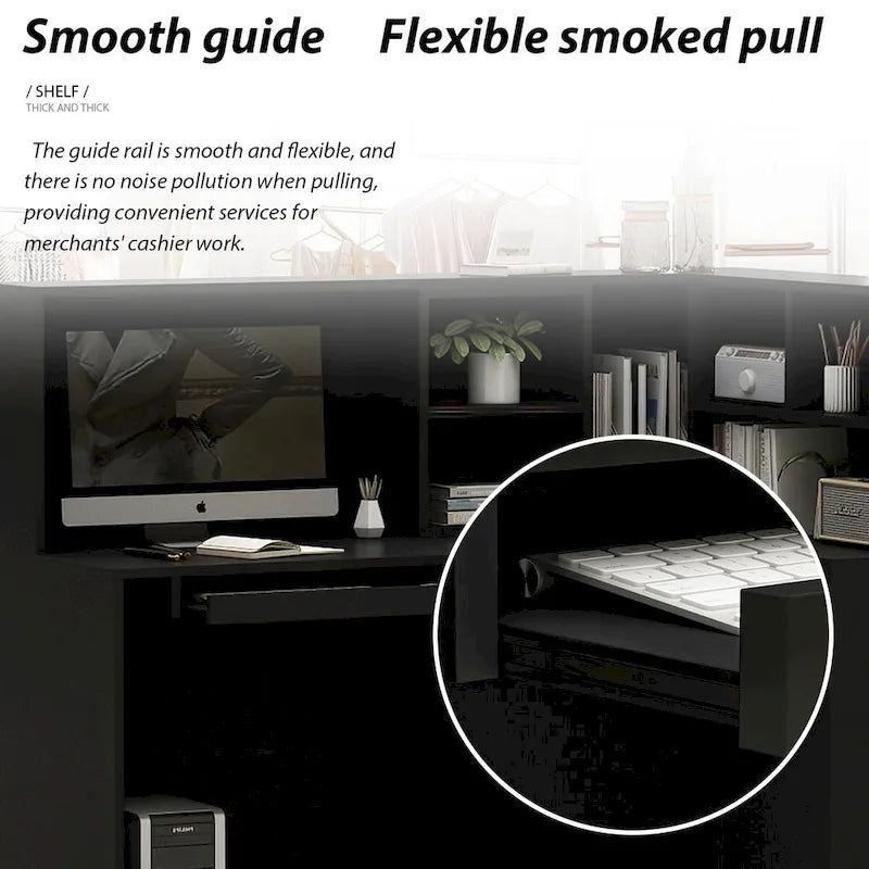 L-Shape Wood Reception Desk Office Computer Desk