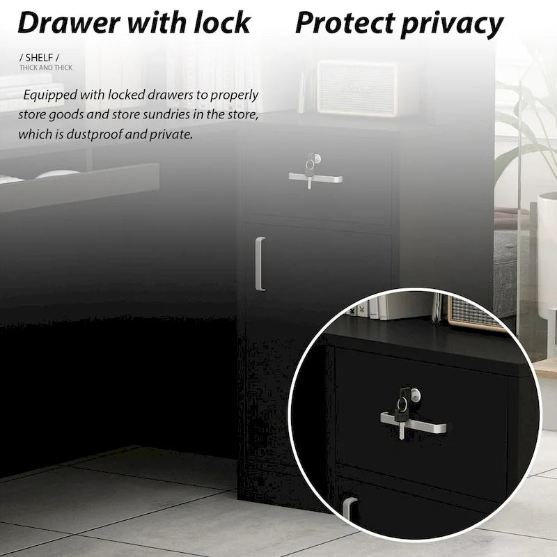 L-Shape Wood Reception Desk Office Computer Desk
