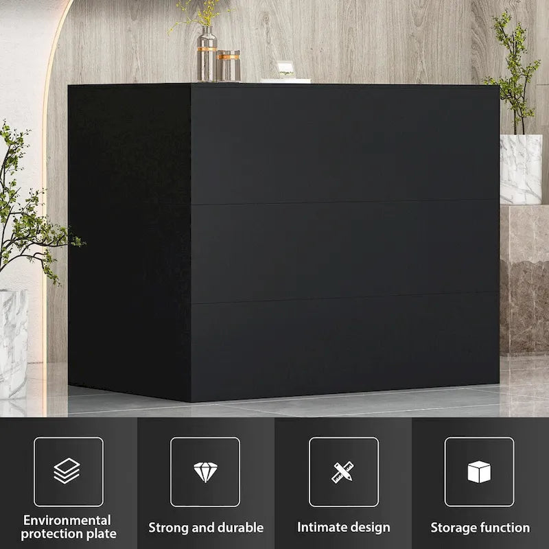 L-Shape Wood Reception Desk Office Computer Desk