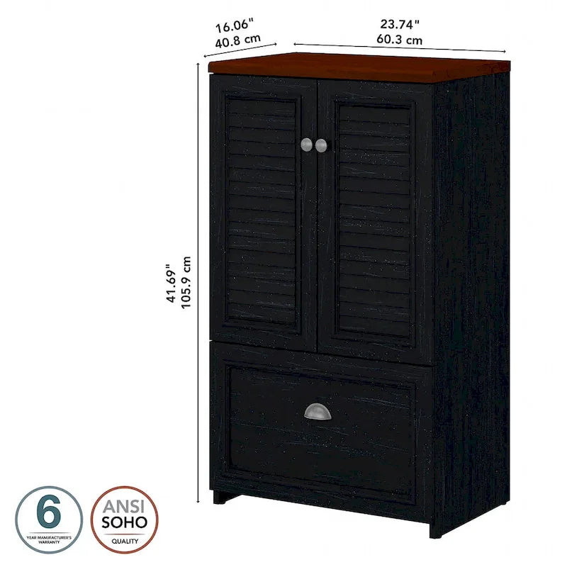 41.7-inch Cabinet with Drawer - 23.74L x 16.06W x 41.69H - 23.74L x 16.06W x 41.69H