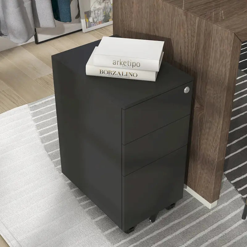Owen Urban Metal Matte Lockable 3-Drawer Mobile File Cabinet by Furniture of America