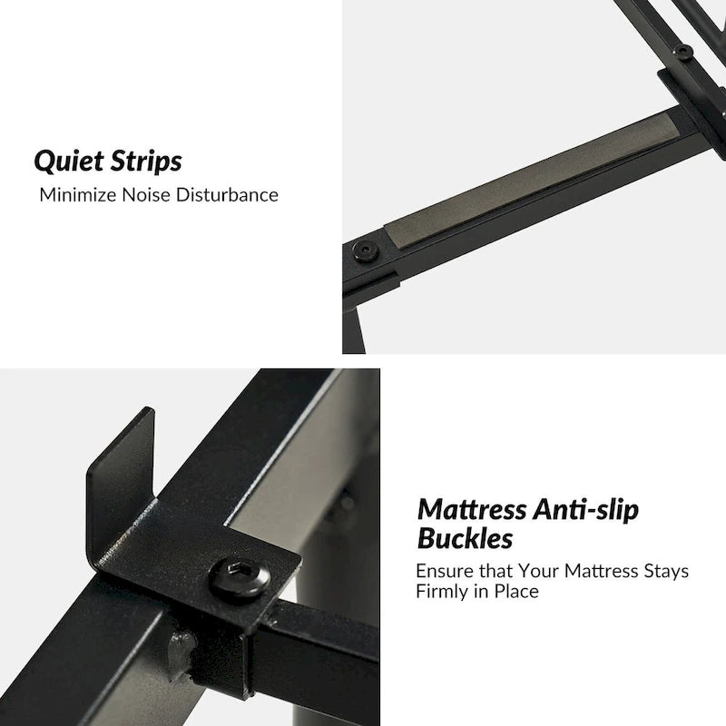 Diana Transitional 62  Floral Upholstered Platform Metal Bed Frame with Washable Slipcover by HULALA HOME