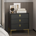 Kerrogee Black/White Bevelled Three-Drawer Bedside Table