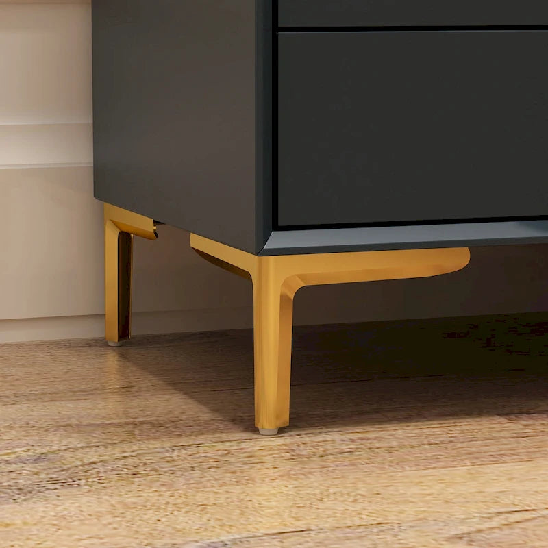 Kerrogee Black/White Bevelled Three-Drawer Bedside Table